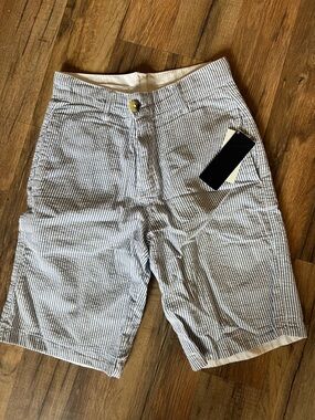 Kids Blue & White Striped Seersucker Shorts